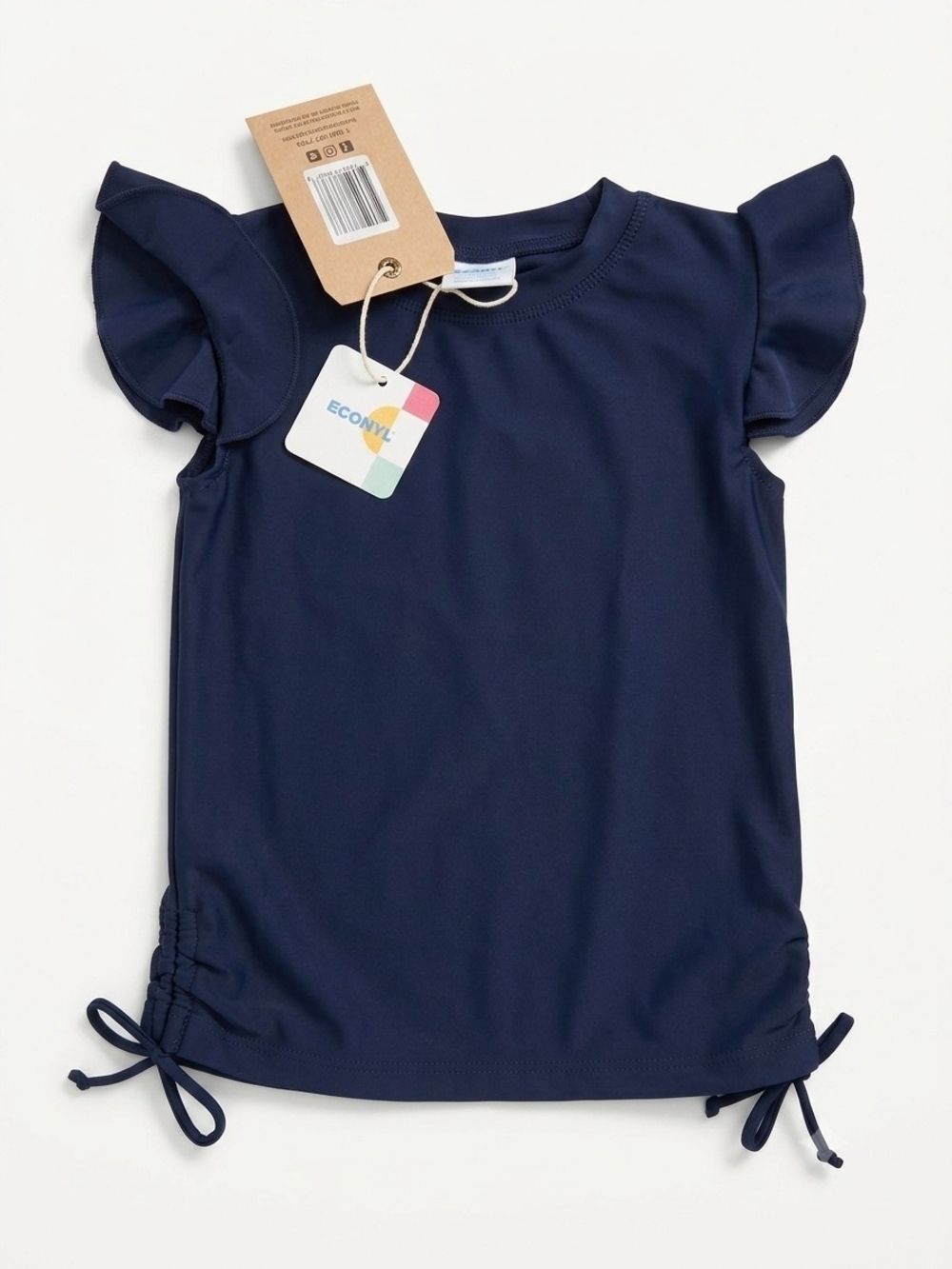 Snapper Rock Navy Short Sleeve Ruffle Swim Tee